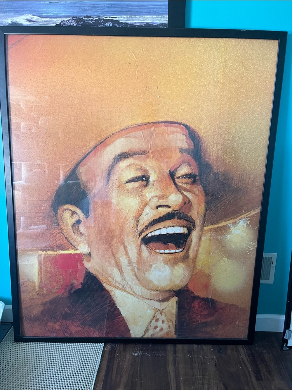Gigantic Jorge Negrete Framed Face Artwork 1x50.5x61.5